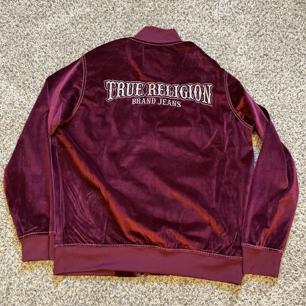 Velvet True Religion Black Big T Mock Zip Up Size Small W/patch Logo